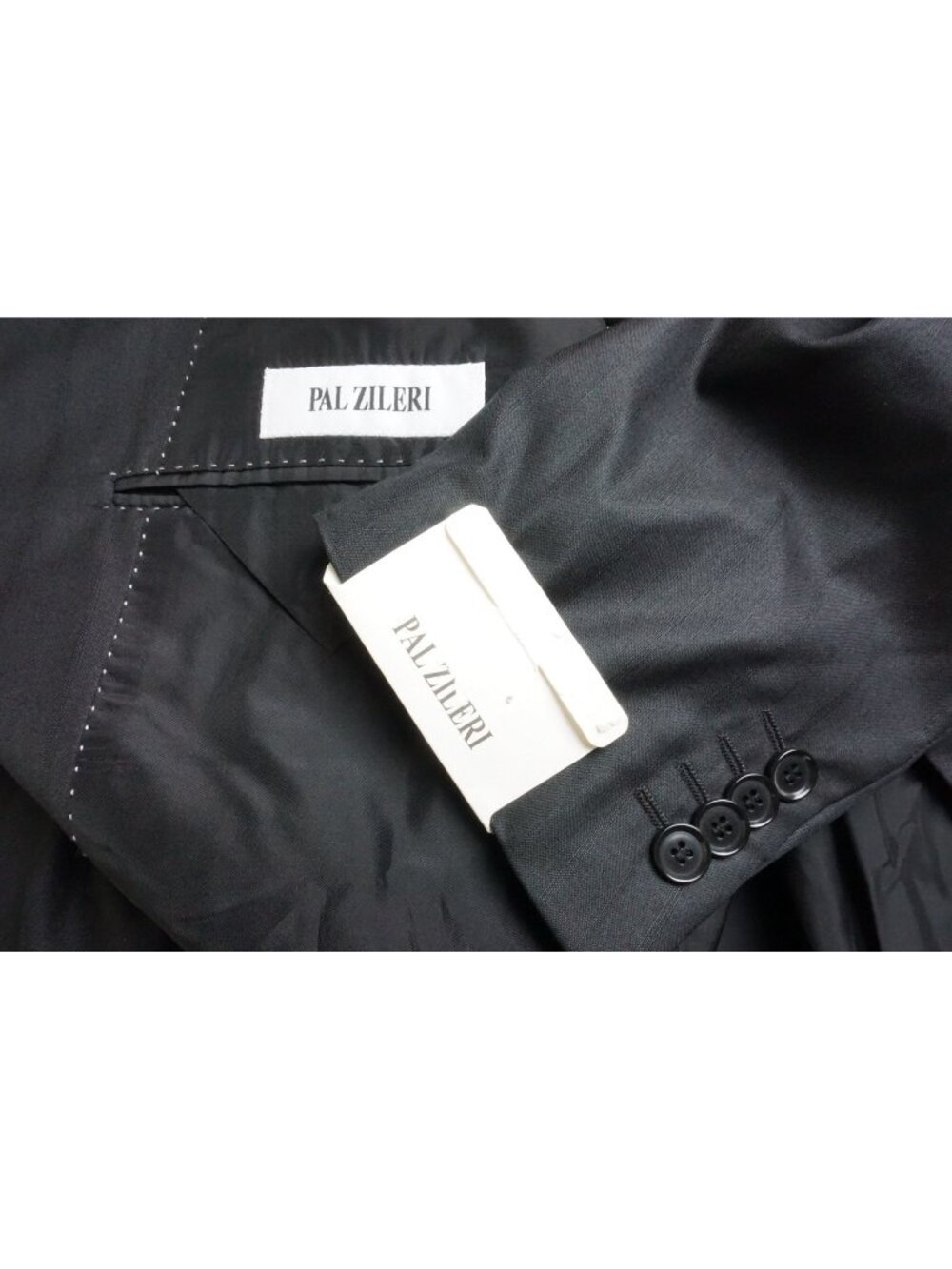 Pal Zileri Silk Blend Black Striped 2 Pc Suit Jacket Pants Sz 54 EU BRAND NEW